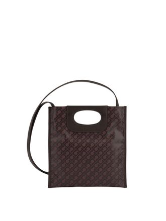 Gherardini Piattina Mini Compact Monogrammed Softy Canvas Shoulder Bag