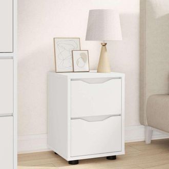 vidaXL vidaXL Comodino Bianco 30,5 x 30 x 43 cm Legno multistrato
