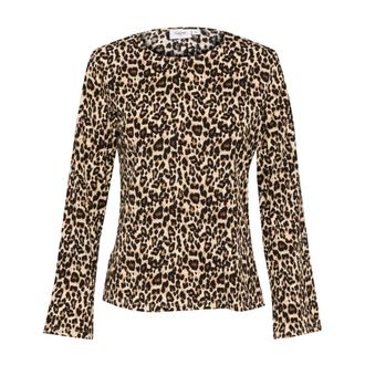 Saint Tropez Zwarte Luipaardprint Blouse - Dames - Blouses & Shirts - Veelkleurig - Maat: M