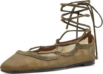Madewell Greta Lace-Up - Mesh Womens Flat Shoes Dark Olive : 10.5 M, Leather/Synthetic