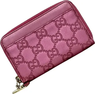 Gucci Pink Leather Coin Purse/Coin Case (Pre-Owned)
