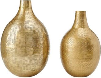 Beliani Flower Vase MOHENJO Metal 32/35 cm Gold