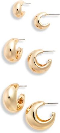 Nordstrom Set of 3 Wide Hoop Earrings in Gold at Nordstrom Rack