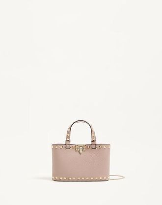 Valentino Garavani Rockstud Mini Shopping Bag In Grainy Calfskin Wo