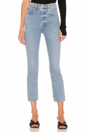 A Gold E Womens Riley High Rise Straight Crop Jean In Shiver