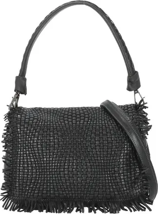 Reptiles House Braided Pattern Shoulder Bag with Fringed Edges