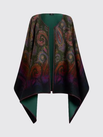 Etro Mantella reversibile in misto lana con stampa Paisley all-over