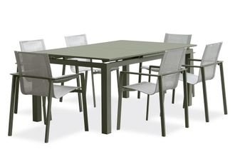 DCB Garden Conjunto de comedor de jard&iacute;n 6 plazas de aluminio