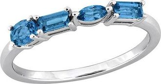 Rina Limor Silver 0.73 Ct. Tw. Blue Topaz Anniversary Band Ring