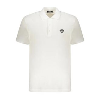 Versace Polo Shirts, male, White, Size: 2XL Logo Polo Shirt