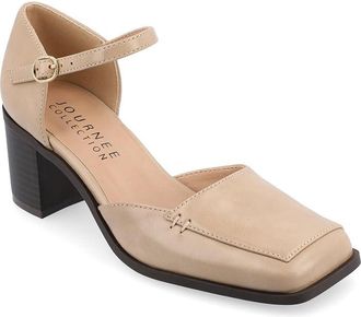 Journee Collection Evangeline High Womens Heels Tan : 8.5 M, Synthetic