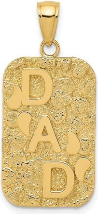 Diamond2Deal 10k Yellow Gold DAD Nugget Dog Tag Pendant