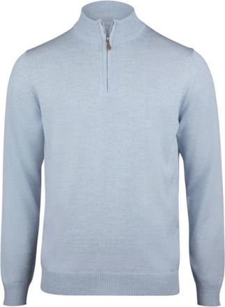 Stenstr&ouml;ms Half Zip Sweater - Heren - Coltruien - Blauw - L - Wol - Truien & Vesten