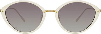 Linda Farrow LUCY LFL1086 C4 Womens Sunglasses White Size 52