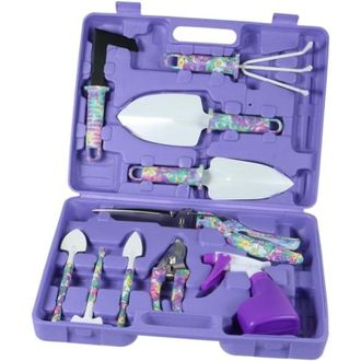 OEM Juego De 10 Herramientas De Jardiner&iacute;a, Herramientas Para Plantas En Maceta, Estuche De Almacenamiento De Herramientas De Jardiner&iacute;a, Crezuo Print Sui