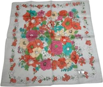 Dior Pre-owned Scarves, female, Multicolor, Size: ONE SIZE Pre-owned Vintage Silk Scarf