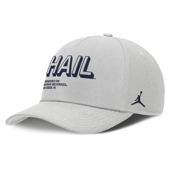 Nike Jordan Mens Michigan On-Field Primetime Rise Jordan Brand College Adjustable Hat in Grey | JC960BBMWN-9G9