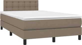 vidaXL Vidaxl - Cama Box Spring Con Colch&oacute;n Tela Gris Taupe 120x200 Cm