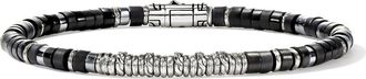John Hardy Mens Heishi Sterling Silver Onyx & Hematite Bracelet at Nordstrom, Size X-Large