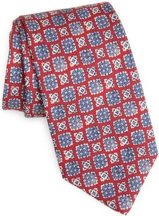 David Donahue Geometric Silk Tie in Red at Nordstrom Rack