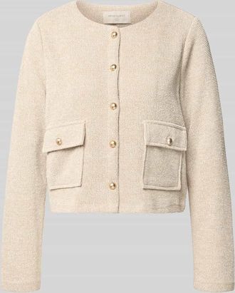 Freequent Strickjacke mit Pattentaschen Modell Zale in Sand Melange, Gr&ouml;&szlig;e XXL