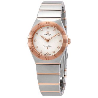Omega Pre-owned Omega Constellation Manhattan Diamond White Silvery Dial Ladies Watch 131.20.28.60.52.001