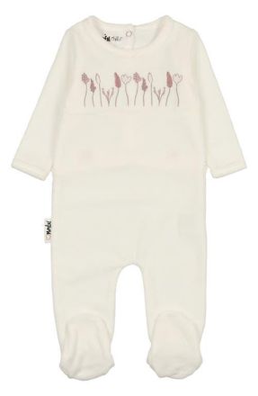 Maniere Garden Embroidered Footie in Cream at Nordstrom, Size Newborn