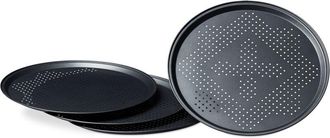 Relaxdays Relaxdays - Kit 12 Platos Horno Pizza Perforados, Bandejas Redondas, Moldes Empanadas, &Oslash; 29 Cm, Antiadherentes, Antracita