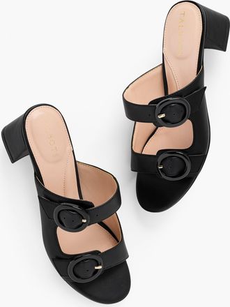 Talbots Millie Straps Vachetta Block Heel Sandals - Black - 10 1/2 M Talbots
