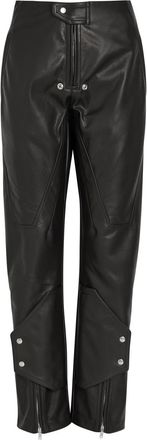 Rick Owens Motopants Panelled Leather Trousers - Black - 38 (UK6 / XS)
