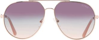 Guess Burgundy Pilot Ladies Sunglasses GF6195 28T 56