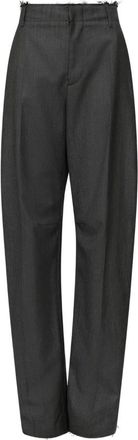 Maison Margiela Pantalones de Pinzas de Pierna Ancha - Trousers - Mujer - Gris - S