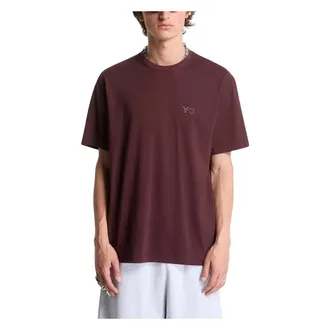 Yohji Yamamoto Tops, Heren, Bruin, M, Katoen, Regular Short Sleeve Tee