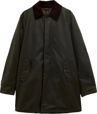 Baracuta x Barbour corduroy-collar coat - Green
