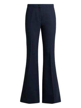 Etro flared tricotine trousers - women - Polyester/Wool/Elastane - 44 - Blue