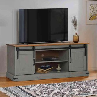 vidaXL Vidaxl - Mueble De Tv Halden 2 Puerta Correderas Gris 150x40x60 Cm