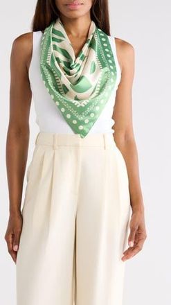 Nordstrom Rack Floral Satin Scarf in Green Flora at Nordstrom Rack