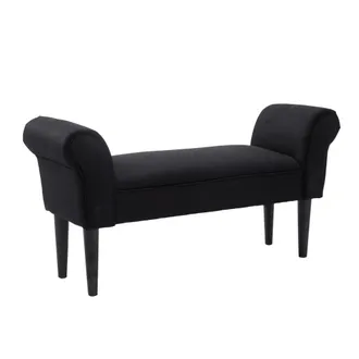 HOMCOM Banco de cama 102x36x51cm negro