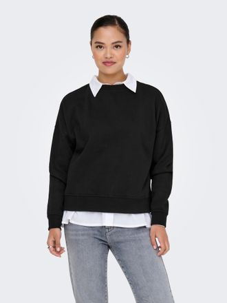 Only Sweatshirt ONLY ONLDAZE L/S CREW NECK SWT NOOS, Damen, Gr. XS, schwarz, Sweatware, Obermaterial: 78% Baumwolle, 22% Polyester, unifarben, regular fit 