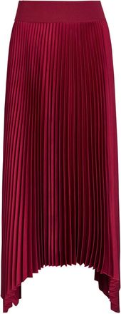 Joseph Ade Pliss&eacute; Satin Midi Skirt - Red - 44 (UK16 / XL)