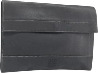 Loewe Pre-owned Leather clutches - Dames - Vintage Clutch - Grijs - ONE Size - Vintage