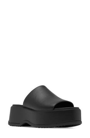 Sorel Dayspring Platform Slide Sandal in Black/Black at Nordstrom Rack, Size 6