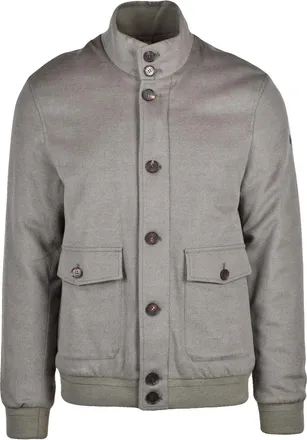 Duno Green Hybrid Quilted Wool-Blend Jacket