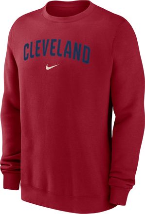 Nike Cleveland Guardians 2-Hit Nike Mens MLB Pullover Crew in Red | NKPU6EDGUA-JST