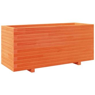 vidaXL Jardinera Madera Maciza De Pino Marr&oacute;n Cera 110x40x49,5 Cm Vidaxl