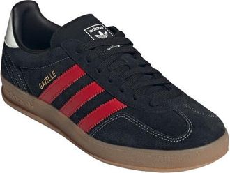 adidas Gazelle Indoor Sneaker in Black/Better Scarlet/Gum at Nordstrom, Size 10.5