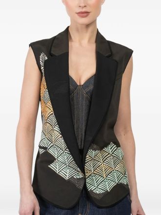 Ibrigu floral-print vest - Zwart