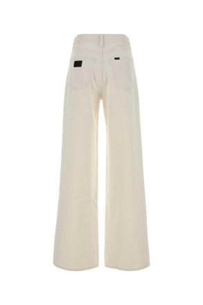 Lois Womens White Denim Skater Loose Wide-Leg Jeans