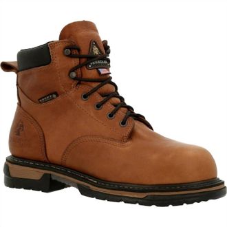 Rocky Mens Ironclad Steel Toe Waterproof Work Boot In Brown