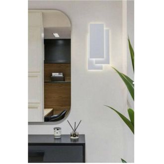 Trade Shop Trade Shop Traesio - Trade Shop - Applique Led Rettangolo Comodino Abat Jour 12 W Luce Fredda Calda Naturale E41